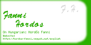 fanni hordos business card